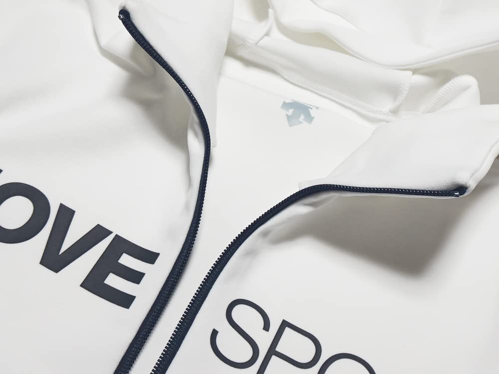 Descente Move Sport Hooded Jersey Jacket and Pants Set WHxNV White x S.F.TECH (DMMTJF11/DMMTJG11) (XA, Navy)