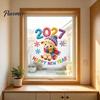 Sheep Year Party Supplies Chinese New Window Stickers, 2027 Goat Static Clings, Reusable Removable Art Crochet Knit Lamb Decals, Decor for Home