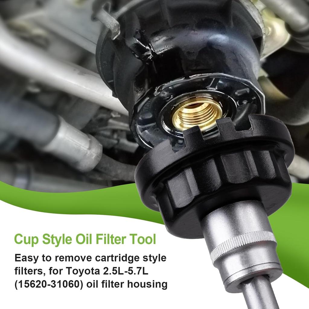 Spurtar Oil Filter Wrench For Toyota Cap Style Oil Filter Removal Tool 64Mm For Lexus, Camry, 4 Runner, RAV4, Tundra, Tacoma, Highlander, Sienna,