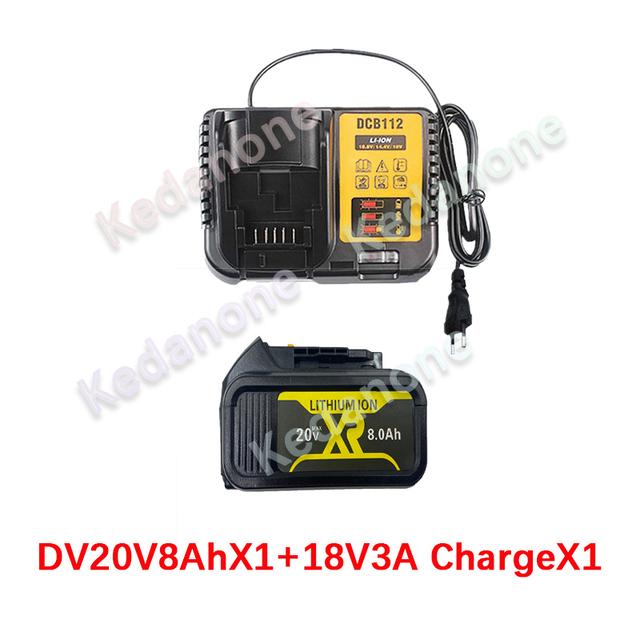 20v 6000mah 8000mah 12000mah Li -Ion Battery For Dewalt Power Tools Replaceable Dcb205 Dcb201 Dcb203