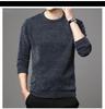 Men's Winter Padded Round Neck Sweater Solid Color Knitted Bottom Shirt