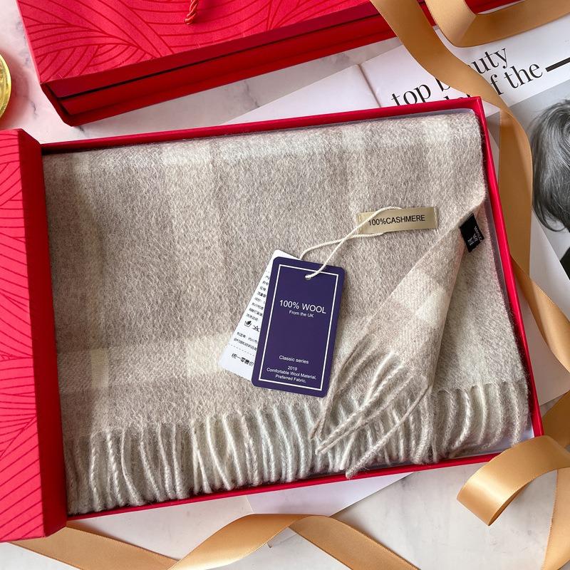 British Classic Plaid Cashmere Scarf Men's Autumn and Winter Versatile New Men's Simple Versatile Scarf Tide