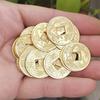 Golden Alloy Copper Coin Set for Wealth & Prosperity - Mini Coin & Photo Frame Accessories (1.0cm, 1.5cm, 2cm, 2.4cm)