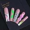 Handmade Super Long Rhinestone Bow Nail Art with Water Pipe Carving