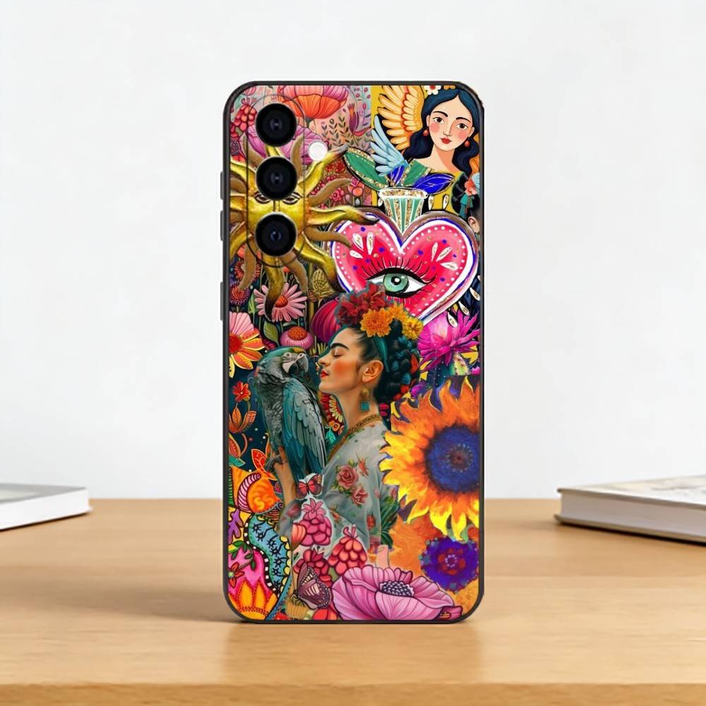 

Fashion FridaS-S K-Kahlo Phone Case For Samsung Galaxy A73,A72,A71,A70,A53,A52,A51,Others Soft Black Cover Samsung a40