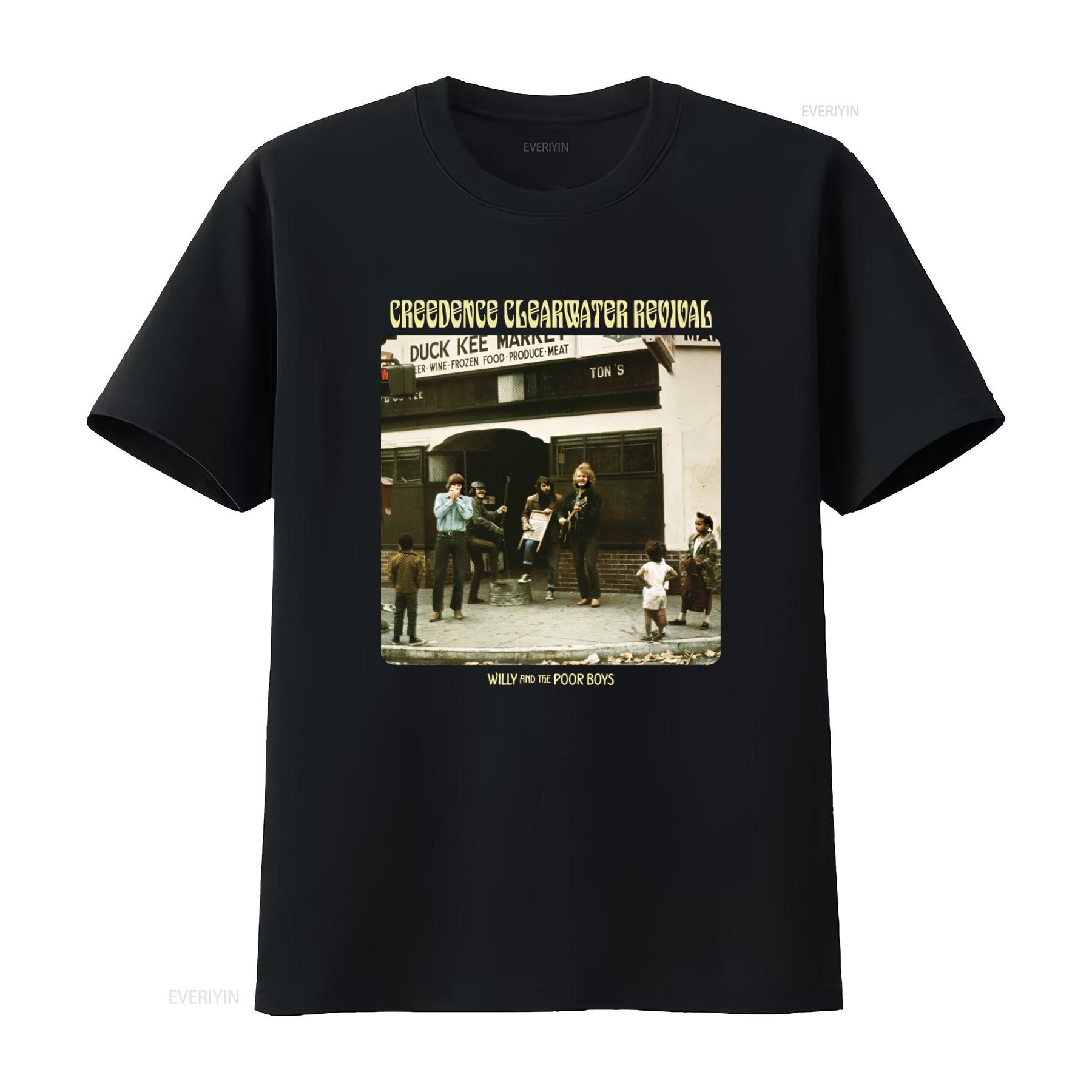 

Creedence Clearwater Revival Music Band Vintage Street Performance T Shirt vintage Washed Casual Unisex Slightly fashion 4XL