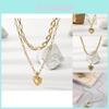 Trendigt Flerskiktat Hjärtformat Halsband För Kvinnor Elegant Mode Smyckestillbehör