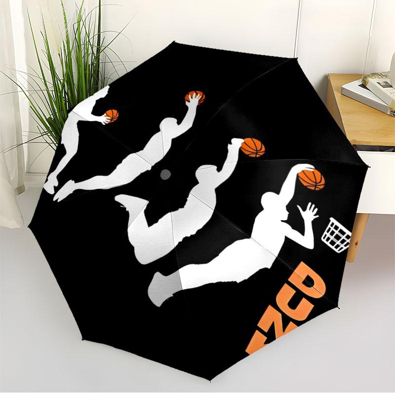 SLAM DUNK Print Automatic Open Close Umbrella, Portable Foldable Umbrella, for Outdoor Commute Camping Trip, Ideal Birthday Gift