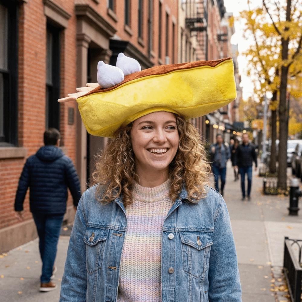 Gift Creative Pumpkin Pie Hat Cute Funny Cartoon Cake Hat Soft Comfortable Theme Event Hat Role Playing