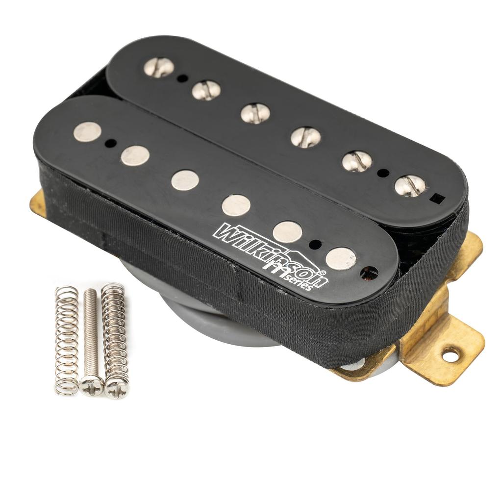 Wilkinson WOHHB Ceramic Overwound Open Humbucker Pickup for Electric Guitar Black Neck,