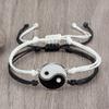 Yin Yang Harmony Tai Chi Men & Women Handmade Black & White Bracelet Set