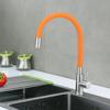 Colorful Tube Silicone Kitchen Sink Faucet Universal Single Cold Water Tap 360Degree Rotating Flexible Hose Basin Tap Deck Mount
