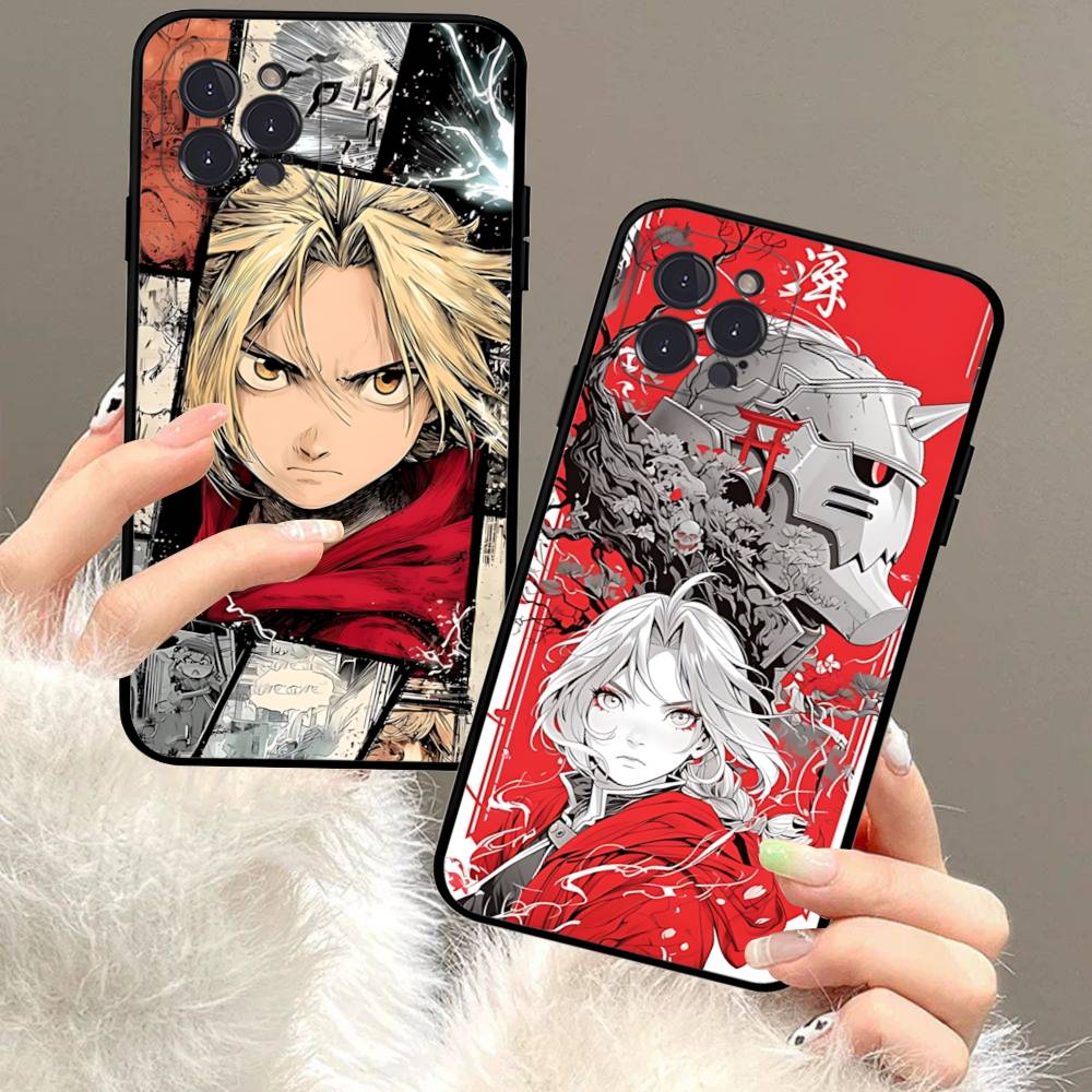 Anime F-Fullmetal A-Alchemist Phone Case For Iphone 16 15 17 13 14 12 11 Pro Max Plus Black Shell Cover Case