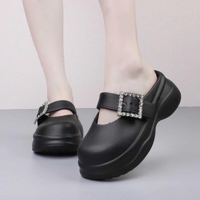 Frühling Neue Damen Lässig Bequem Dicksohlige Halbschuhe Weiche Sohle Mode Sandalen Damenschuhe