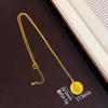 Gold Point Drill Wealth God Mantra Pendant Necklace - Ruyi Gift for Girlfriend