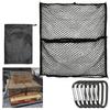 Stretchable Cargo Net for Cargo Includes Storage Pouch and Carabiner X Double-Layer Transport, (120cm 120cm)