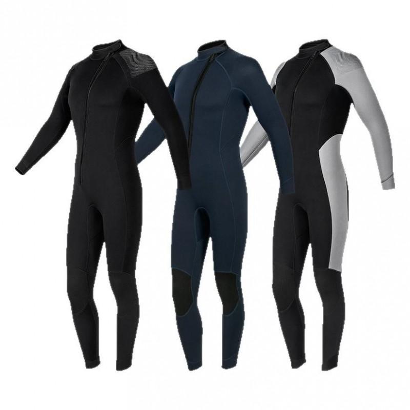 Mens 3mm Full Body Wetsuit Long Sleeve Thermal Dive Suit Surfing Snorkeling Swimming UV Protection
