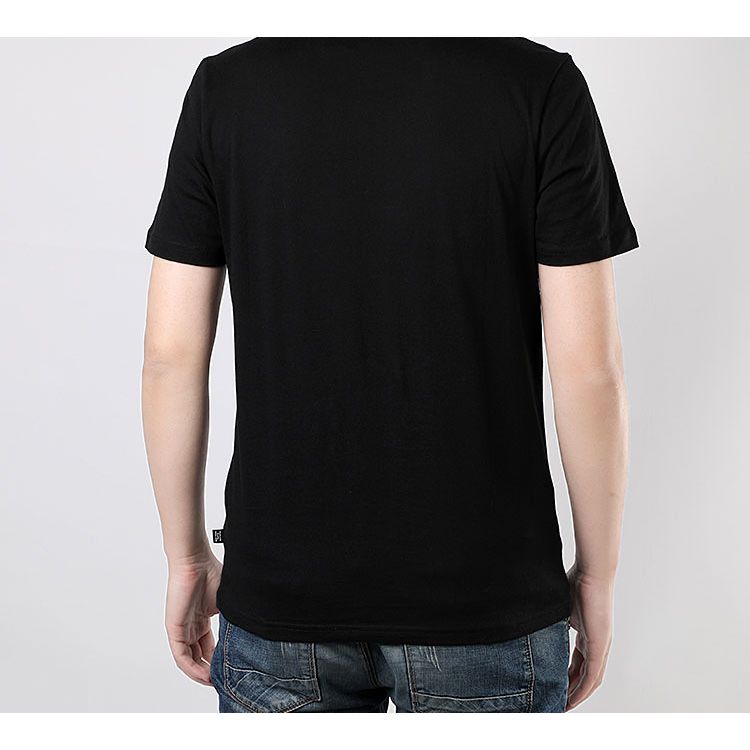 Puma Gold Foil Logo Print Short Sleeve T-Shirt Men Tops Black 586589-01