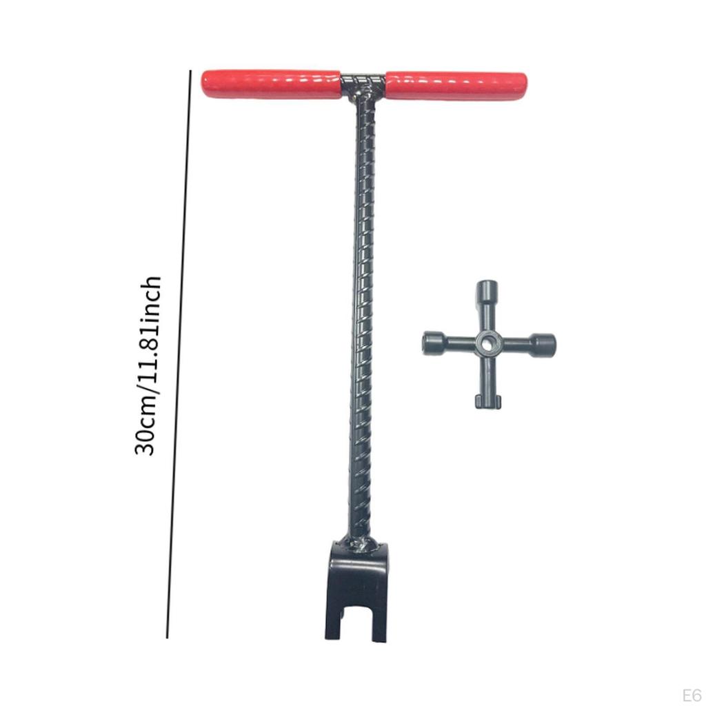Instrument Profesional Contor de Apă cu Cheie Multifuncțională și Mâner T din Oțel Rezistent la Uzură pentru Robineți