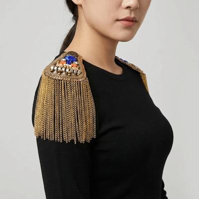 Schulterklappe Fransen Schulterzeichen Schulterblitz Perlen Epaulette Quastenkette Schulterklappe Unisex