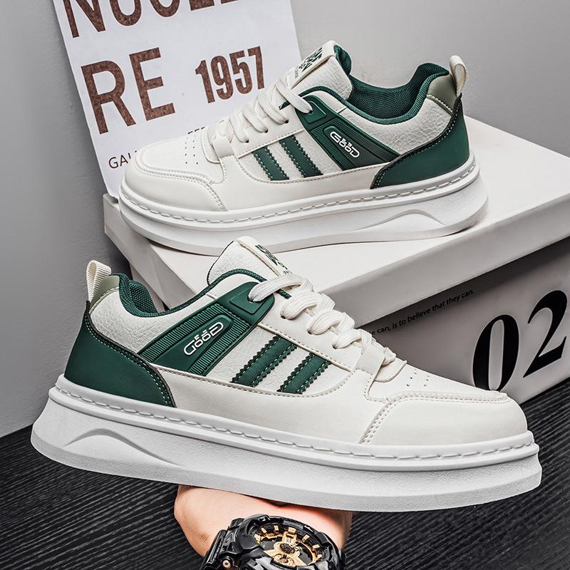 2025 new autumn men's sports and leisure trendy shoes breathable versatile low-top shoes thick baseplate shoes