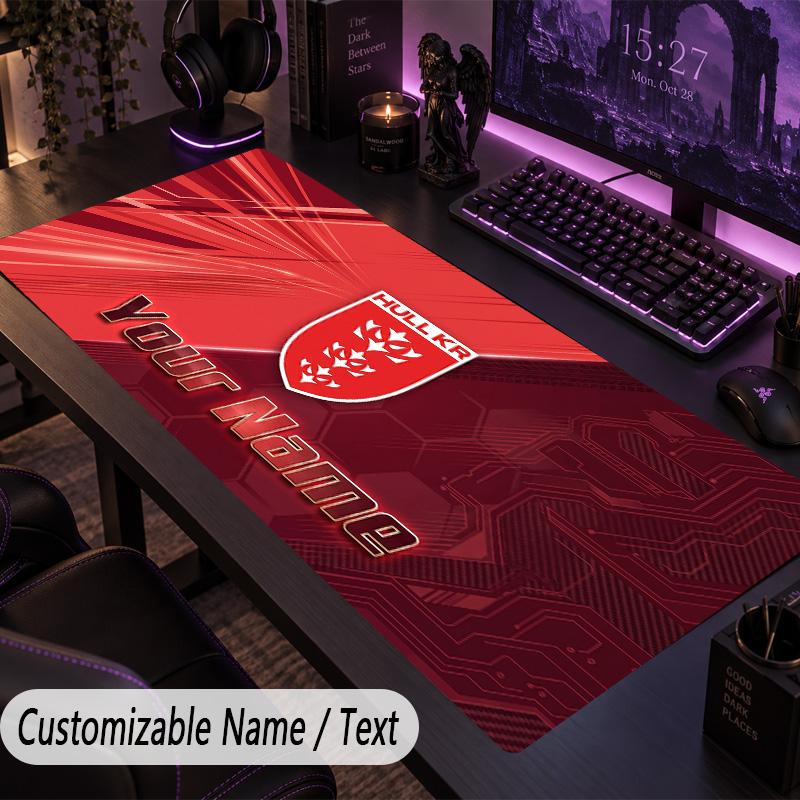 Large Mouse PadHull KR Custom Name Text Personalized Desk Mat Non Slip Gaming Pad