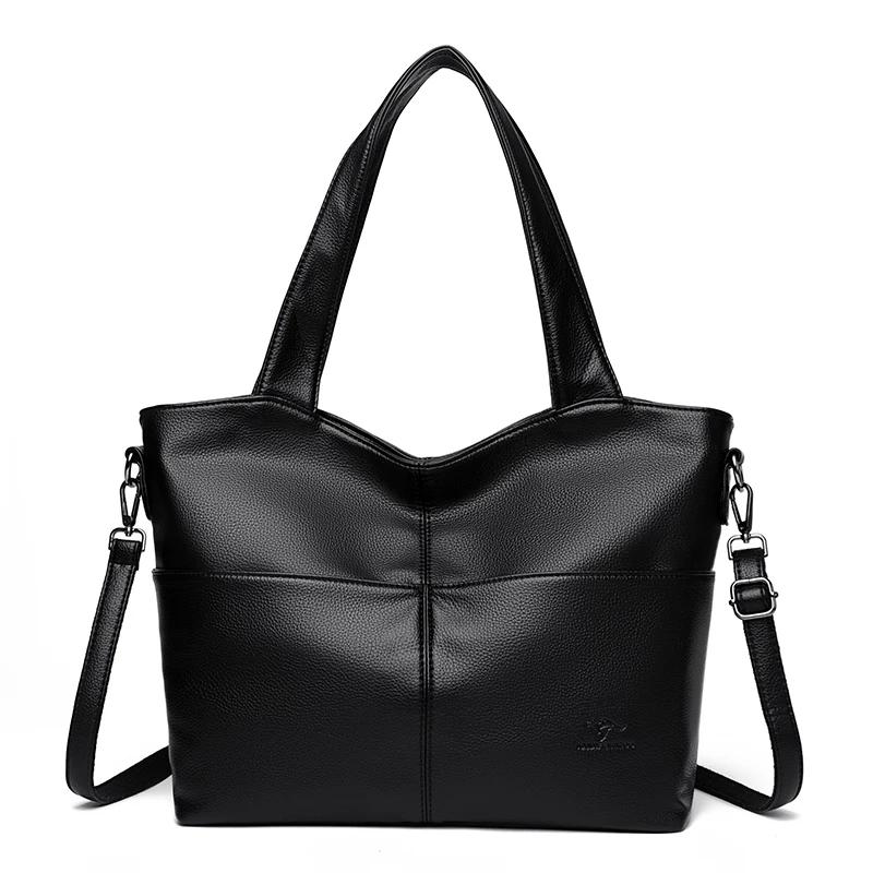 Vysoce kvalitní dámská kožená taška přes rameno s horním uchem, velkokapacitní dámská taška, luxusní design