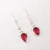 Dainty Pink Rubellite Gemstone 925 Solid Silver Jewelry Handmade Earrings 2.3" EE-166-1