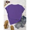 Smile Face Print Casual T-Shirt, Round Neck Short Sleeve Elastic Comfortable Sport T-Shirt, Women'S Blouse