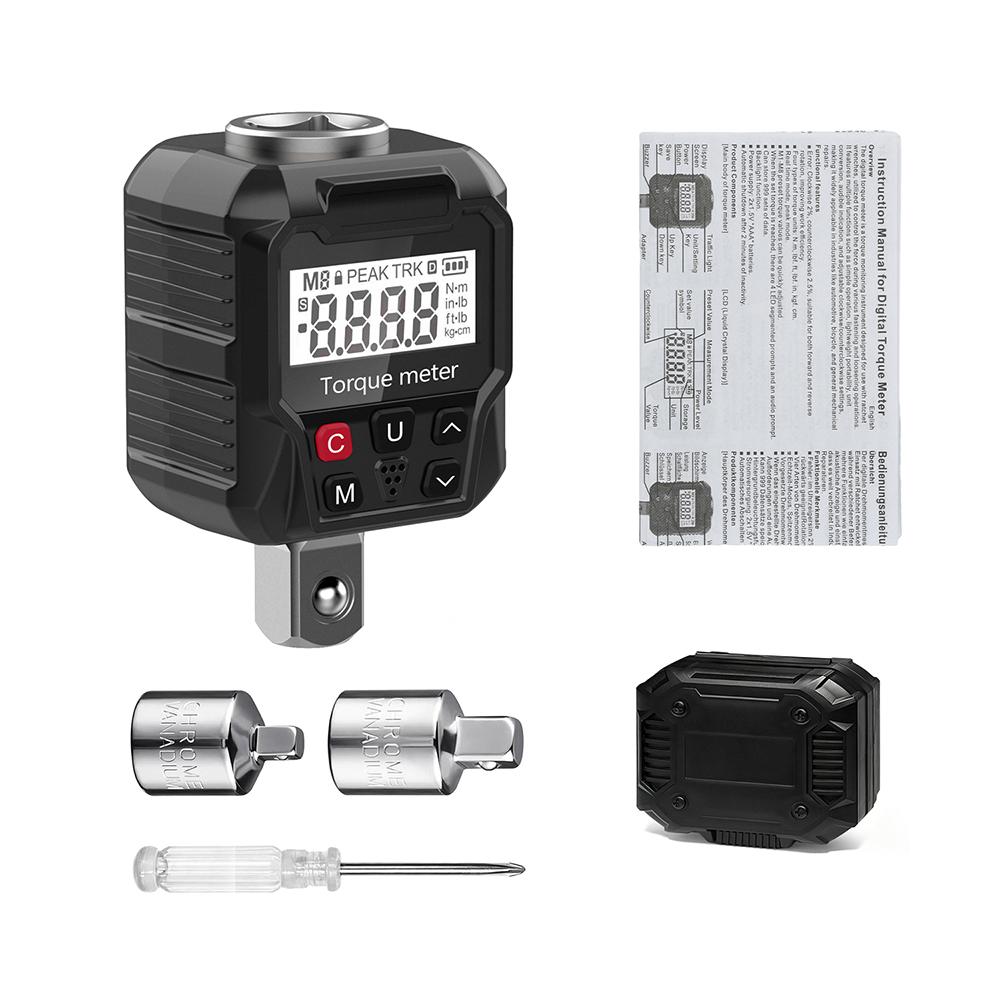 LED Digital Torque Gauge, 17–340 N·m Electronic Torque Tester, Torque Measurement Instrument with Buzzer Alarm