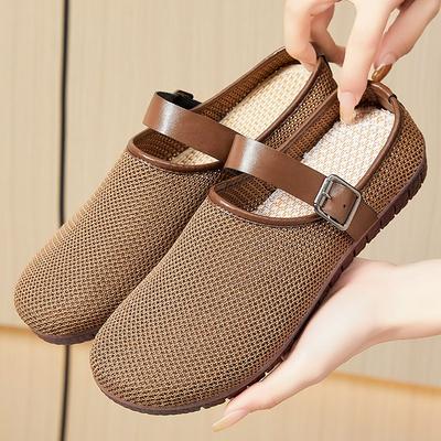 Shoes, Women's Retro Soft Soled Sandals, Ins, Women's Outdoor Slippers, Casual Mesh, Bread Head, Half Support