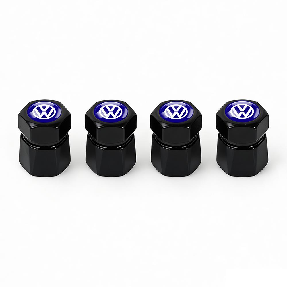 4PCS Car Wheel Tire Valve Stem Caps Metal Valve Accessories Auto Cover for Volkswagen VW R Line R32 Touareg Passat Polo 4 Motion Zq3