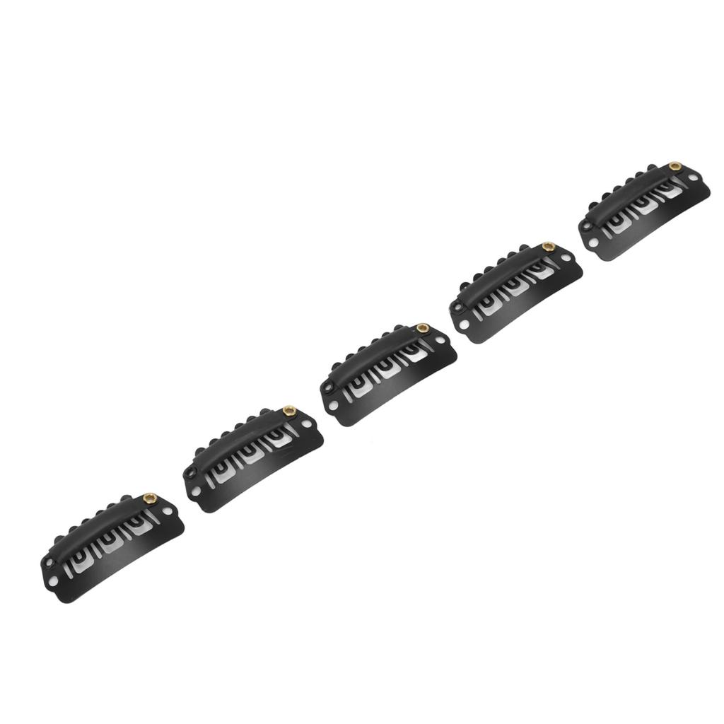 Haar-/Perückenklammern, Edelstahl, U-förmig, 6 Zähne, für Haarverlängerungen, Haarteile, Schwarz, 2,8 cm, 50 Stück