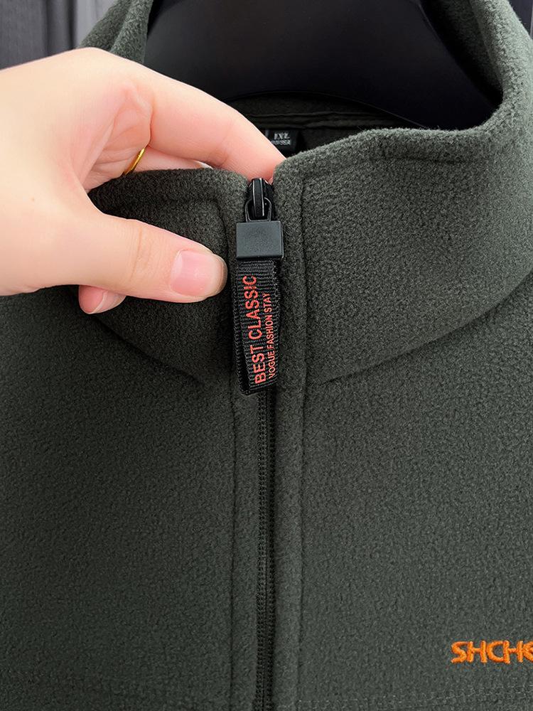 Herren Winter Sherpa Fleece Jacke mit Stehkragen - Vielseitig, Dick und Warm.