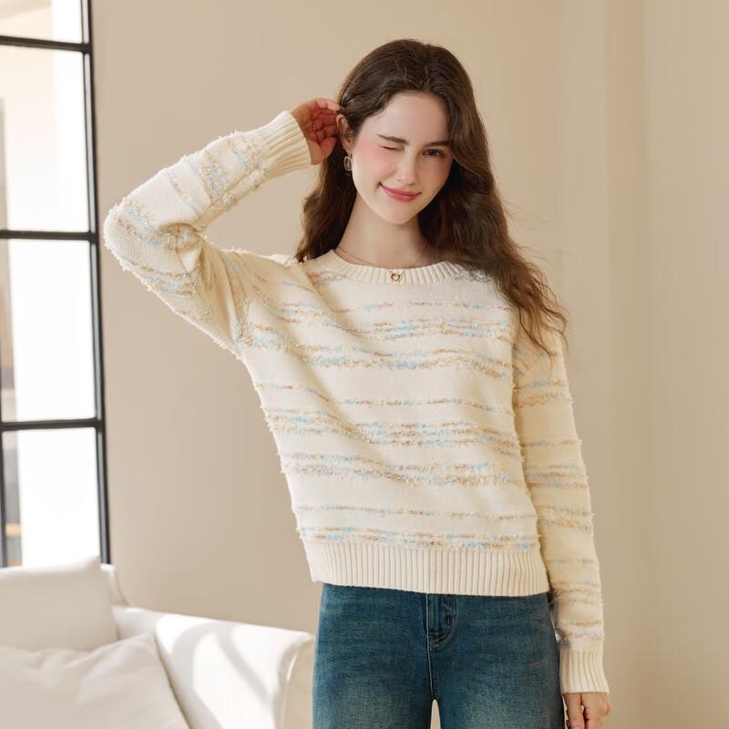 BETU 2026 Winter Daily Commuter Color-Block Knit Sweater