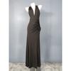 Foreign Trade Order Lu's Elastic Fabric Sexy V-neck Backless Slimming Pleat Black Hepburn Elegant Banquet Dress
