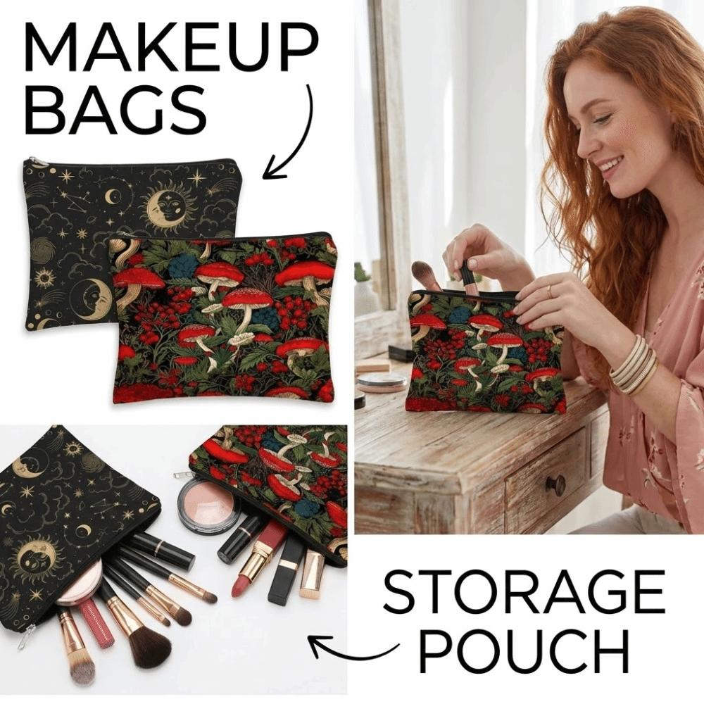 Červená houba Kosmetická taška Měsíční les Taška Nová úložná taška Pro studenty