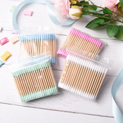 100ks/šarže/sáček Candy Color Dvouhlavé vatové tampony Nástroj na líčení vatovou tyčinkou