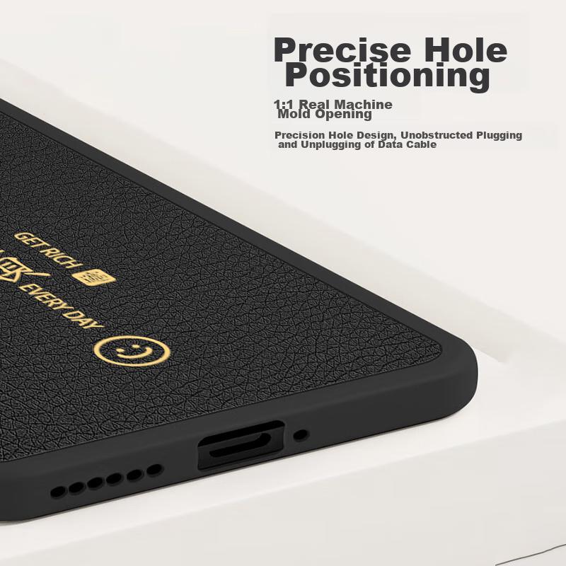 Phone Case for Huawei Nova 12 And Nova 13, Full Protection Ultra-Thin Leather Texture Shockproof Soft Case, New Year Creative Trend, Elegant Black