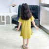 Girls Lapel Dress Summer Girls Solid Color POLO Skirt A-line Skirt Short-sleeved Comfortable Home Service