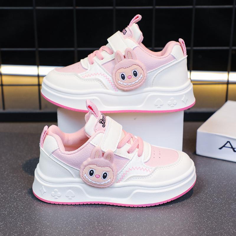 Dziewczęce białe sneakersy z niską cholewką Buty sportowe dla małych dziewczynek Modne i wszechstronne sneakersy