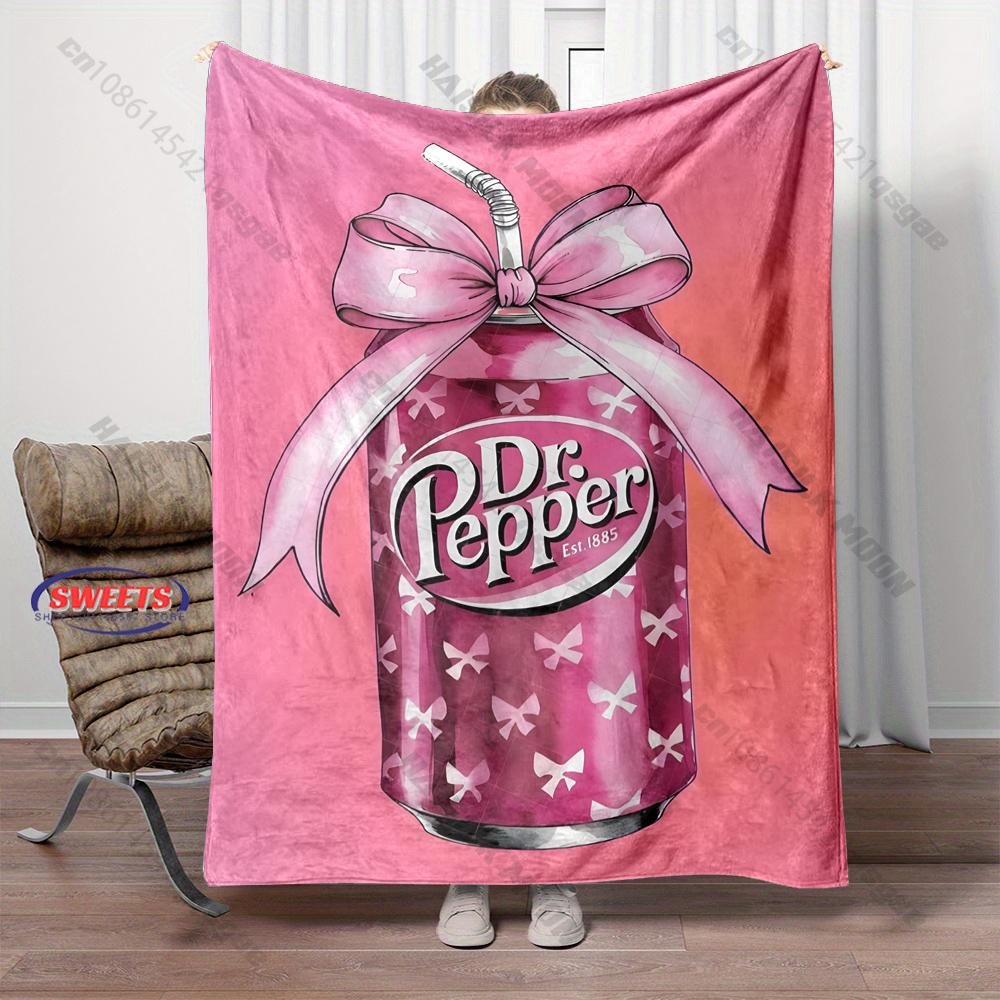 1PC Dr. P-Pepper Blanket 3D Flannel Plush Decorative Bed Blanket - Super Soft, Lightweight, Warm Cozy for Couch Sofa, Home Decor