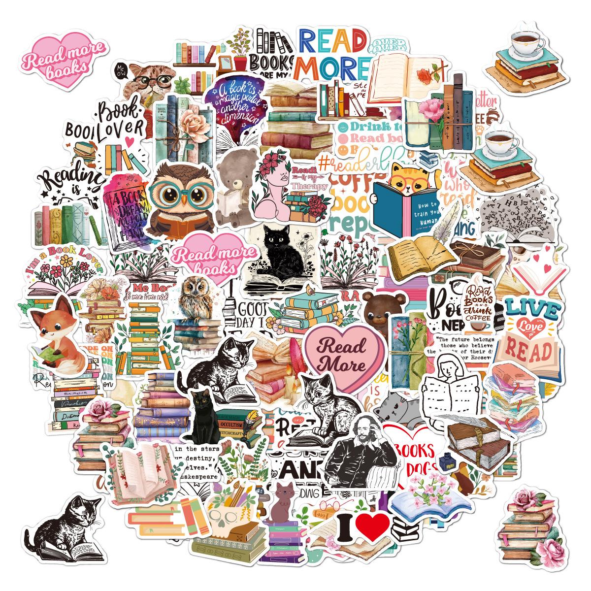 

Наклейки для чтения 100 штук Наклейки для чтения Компьютерный ноутбук Винил Винил Водонепроницаемые наклейки