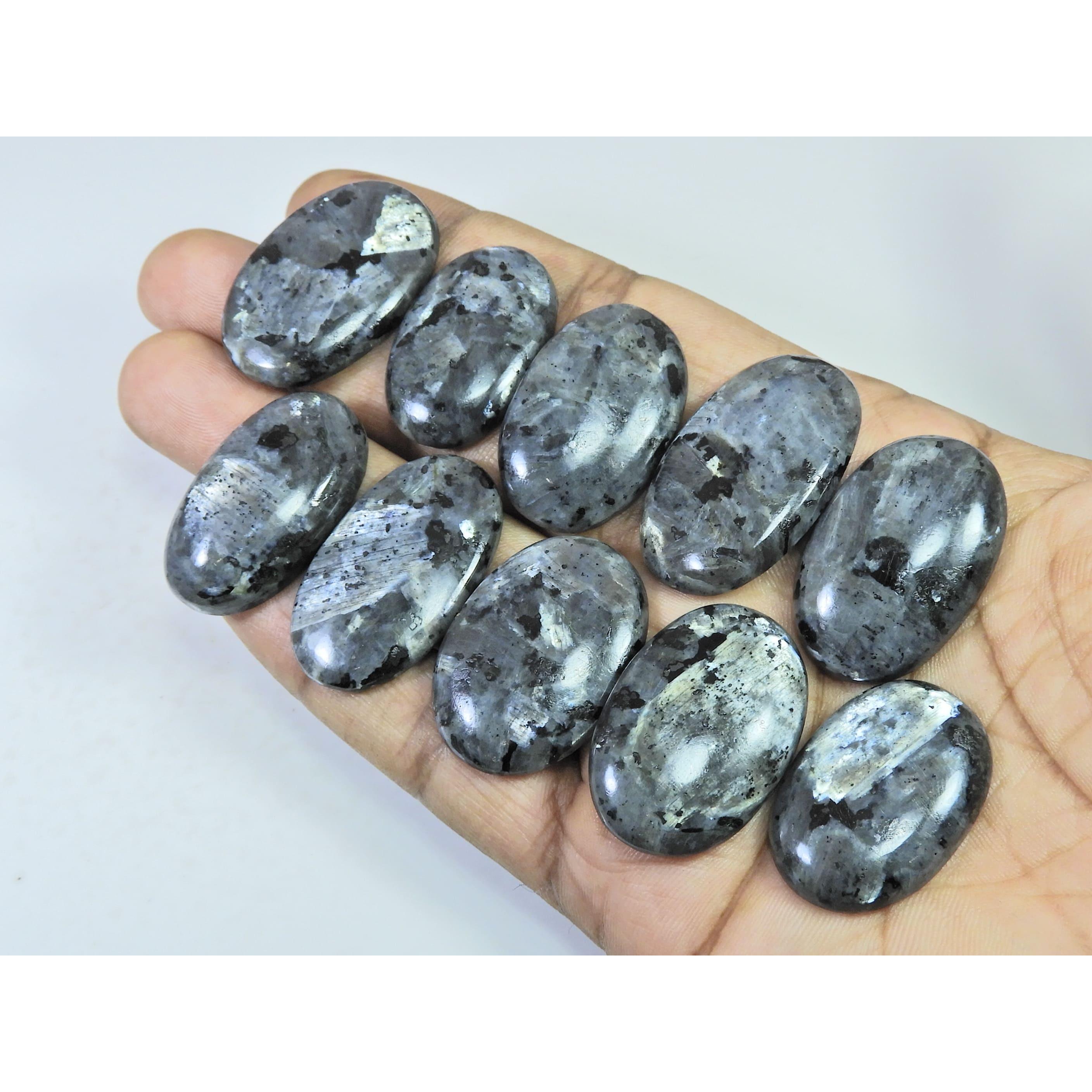 

345Cts. Natural Larvikite Oval Shape Cabochon Loose Gemstone 10Pcs Lot C-1930