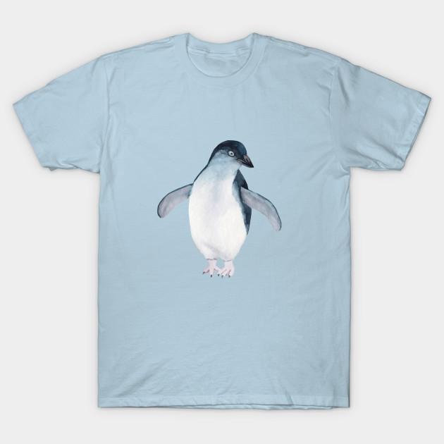 Men Black Print T-shirt Baby Blue Penguin No-Cut Transfer Paper Print Cotton Tshirt M