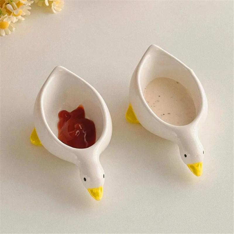 1 pièce Ramequin Boire Canard Mignon Assiette à Saveurs Ménage Bol à Condiments Céramique Vaisselle Sauce Vinaigre Ramequin