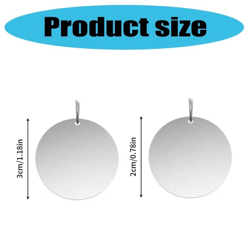 20mm/30mm Stainless Steel Pet Identification Hangtags With Mirror Polisheds Finish Lasers Etcheds For Medicals Accessories