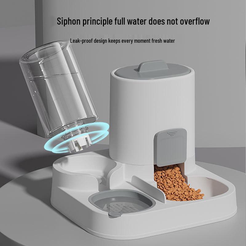 2-in-1 Pet Feeder & Waterer: Automatic Cat & Dog Food and Water Bowl