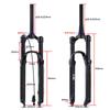 Mountain Bike Front Fork 26in Air Fork Bicycle Shock Absorbing Front Fork Tapered Remote Lockout Black Tube