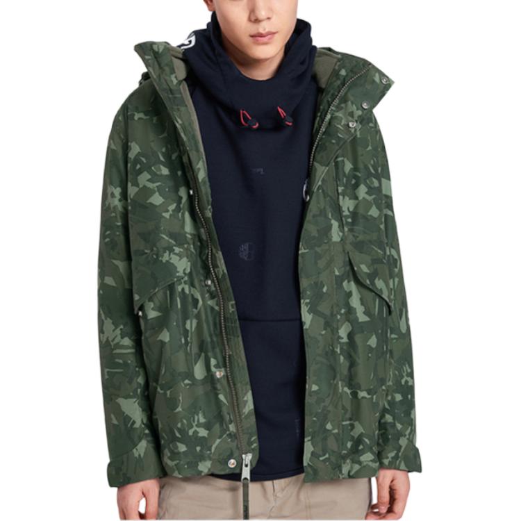 Timberland Hooded Three-In-One Jacket Men Jackets Army-Green Camouflage A1XY5W63